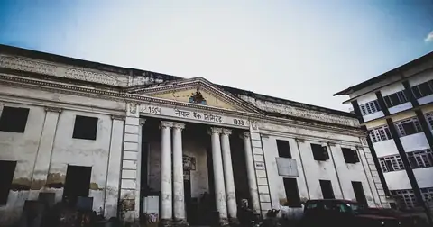 The historic head office building of Nepal Bank Limited in Kathmandu, built in 1937