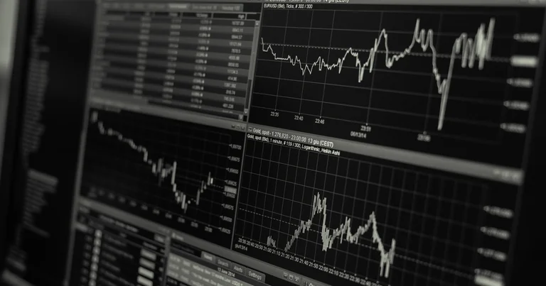 Trading screens showing candlestick charts, the kind of screens Nepali investors watch through every session