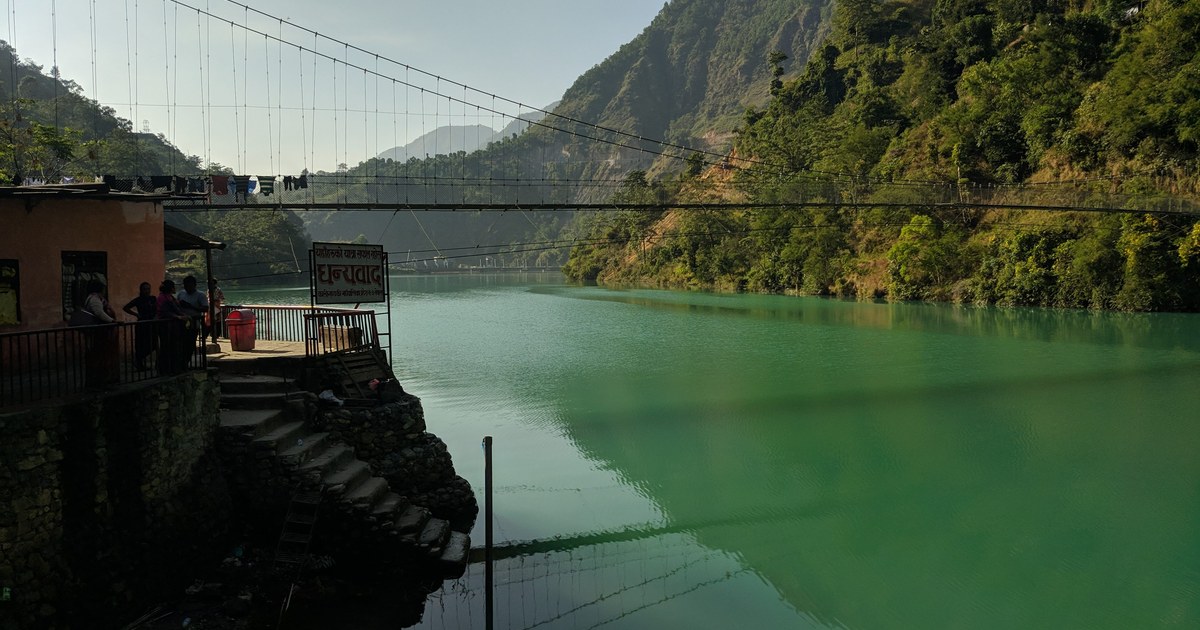 The Kaligandaki river in Nepal; the same river's late-September flood damaged NEA transmission towers and forced Ghalemdi Hydro's 9 MW plant fully offline